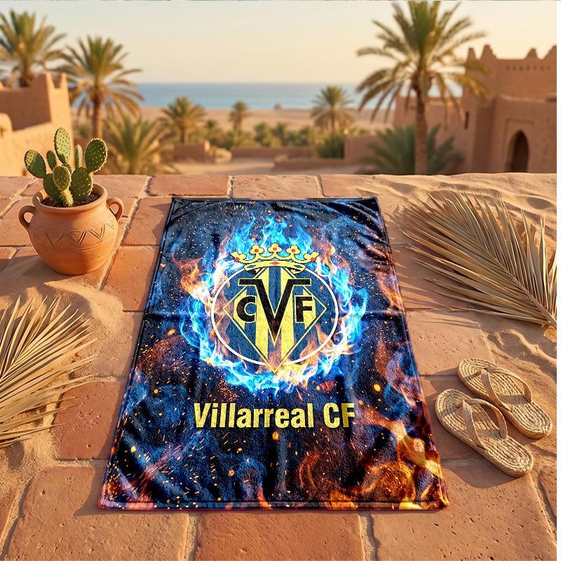 Villarreal FC Print Microfiber Beach Towel Quick Dry Absorbent Large Towel For Beach Swimming Travel