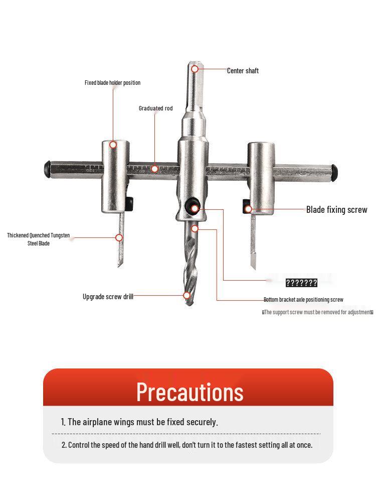 Adjustable Hinge Punching Cutter for Wood, Plasterboard, Downlight, and Spotlight Installation