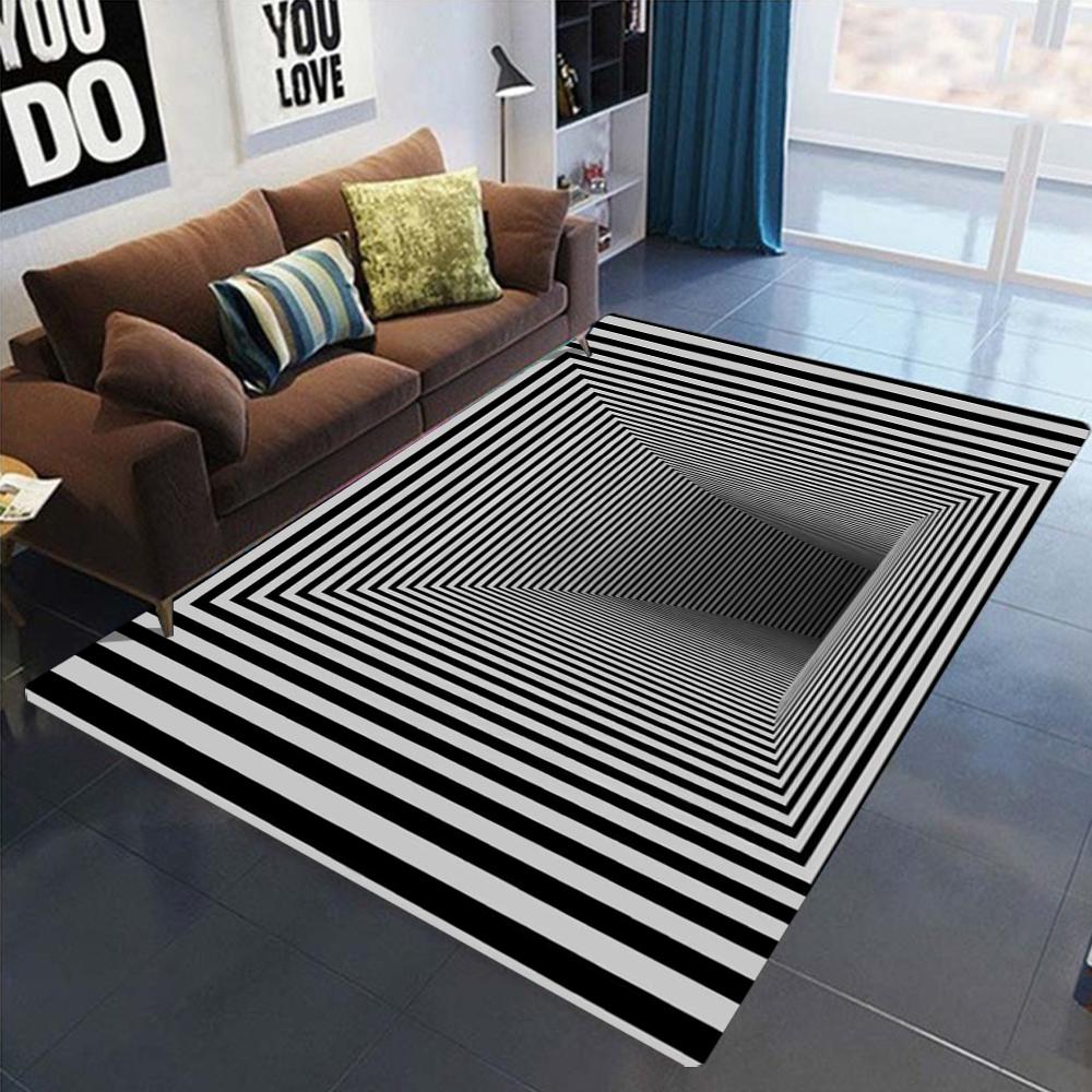 Stereoscopic Line Dizziness Carpet Living Room Sofa Home Decoration Large Carpet Anti Slip Bedroom Bedside Coffee Table Foot Pad