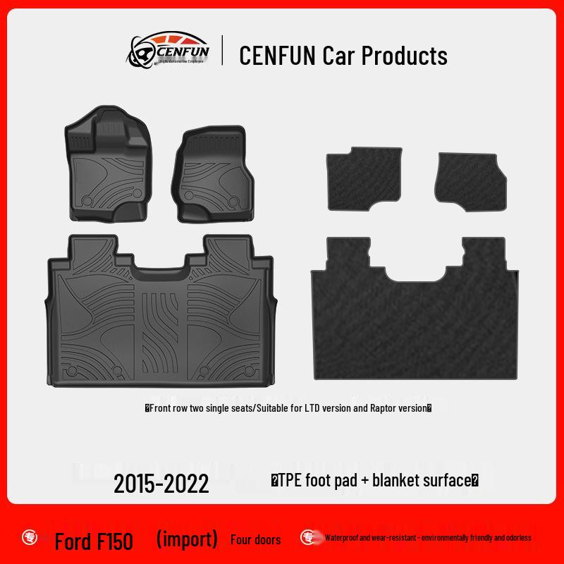 TPE Double-Layer Waterproof Floor Mats for Ford Raptor F150 - Odorless & Wear-Resistant
