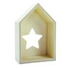 Wooden House - MEGACREA DIY - Star Cut-out - 14.5x9.5x4.8 Cm - Natural Wood - Customizable
