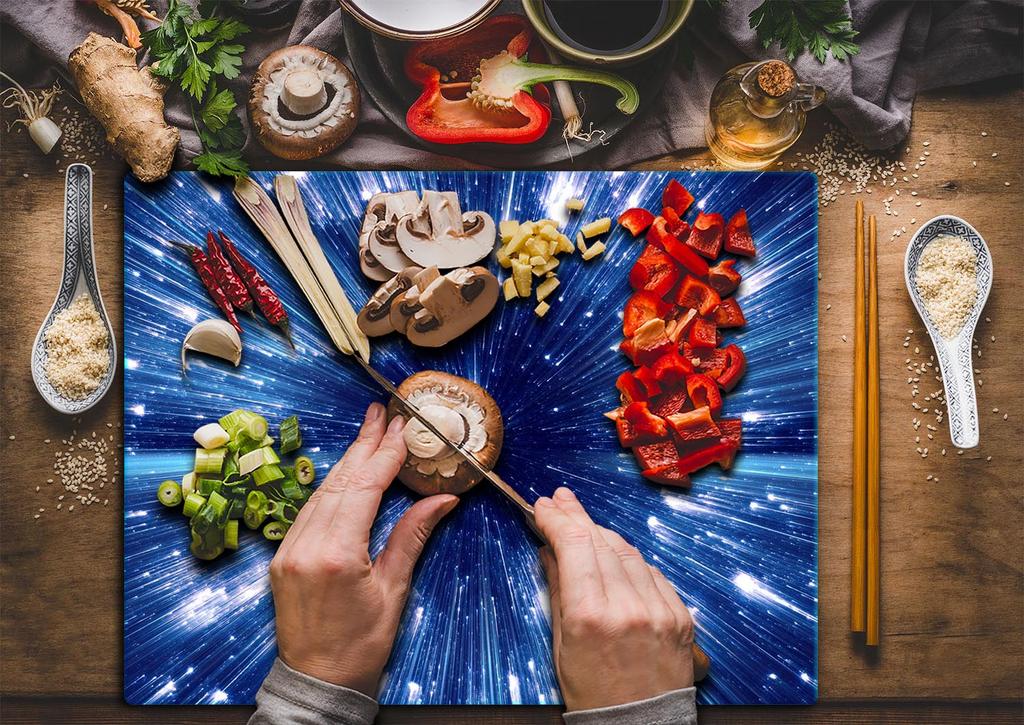 GLASS CUTTING BOARD 52x40 STARS