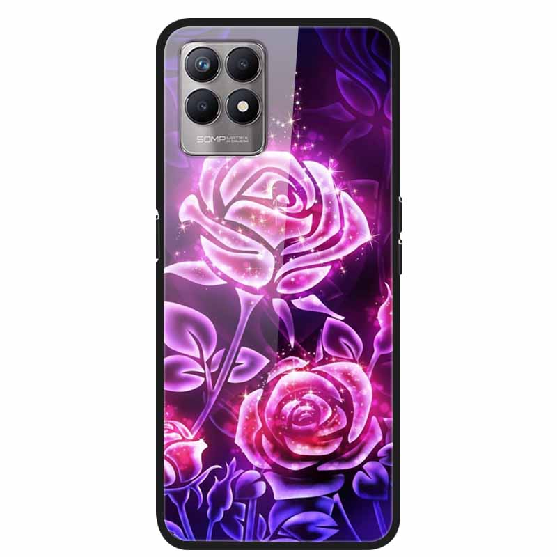 For Realme 8i Cases Realme 8 5G Tempered Glass Hard Back Cover For Realme8 Phone Cases Soft Bumper Fundas for Realme 8 i Realme8