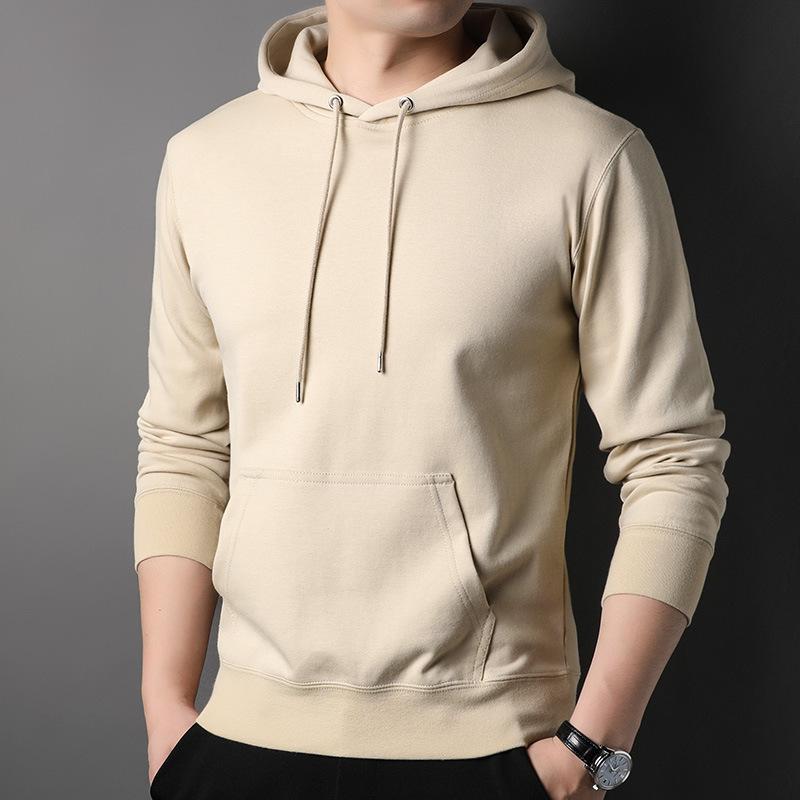 Мужская толстовка с капюшоном, однотонная, для отдыха, хлопковая, весенняя, новинка, универсальное пальто-кенгуру для молодежи и среднего возраста, тренд