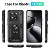 Противоударный складной чехол-броня для Xiami Mi 14T Pro с подставкой-кольцом