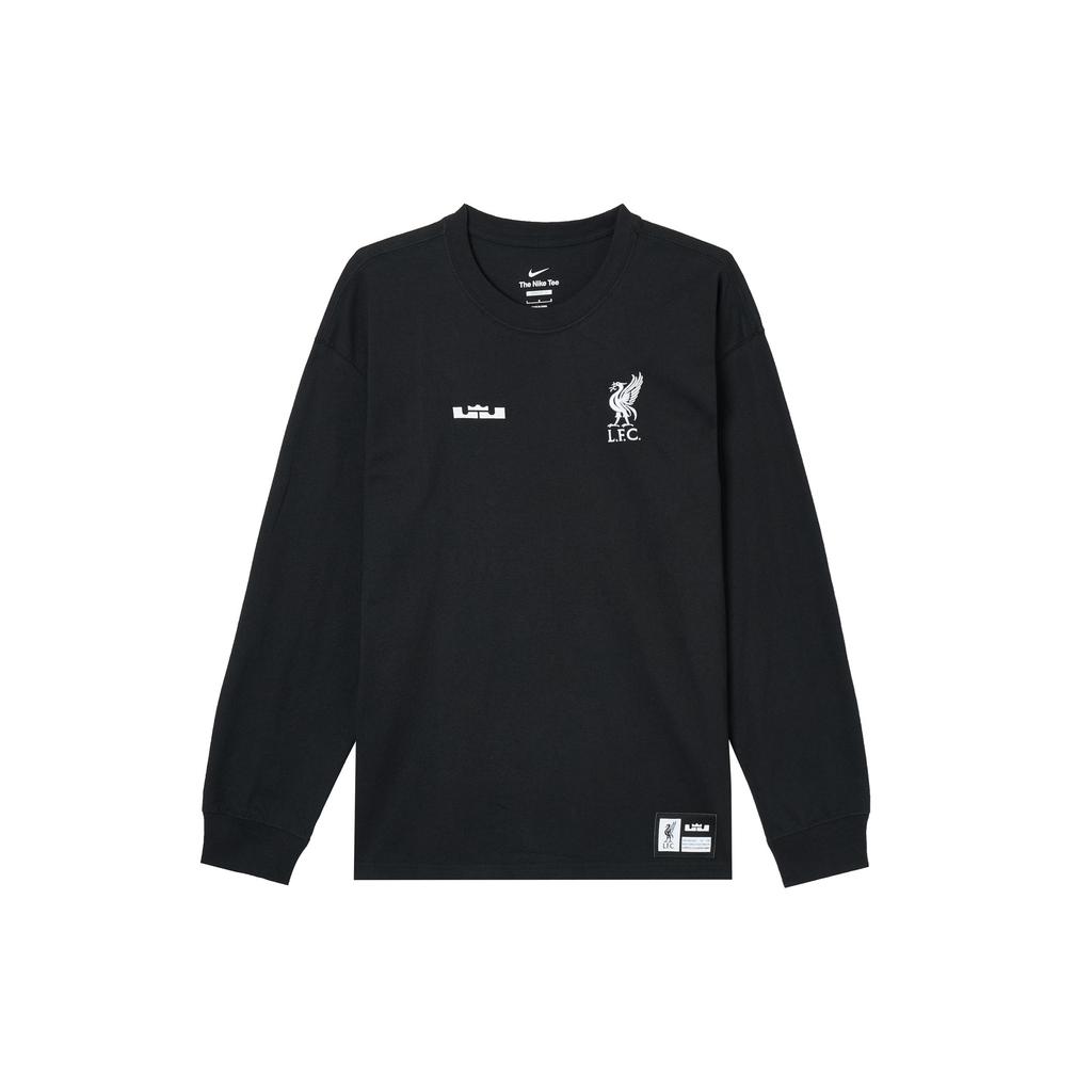 Nike Мужская футболка с длинными рукавами и круглым вырезом X LeBron James X Liverpool, американский выпуск, черные FD4025-010