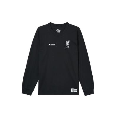 Мужская футболка с длинными рукавами и круглым вырезом X LeBron James X Liverpool, американский выпуск, черные FD4025-010