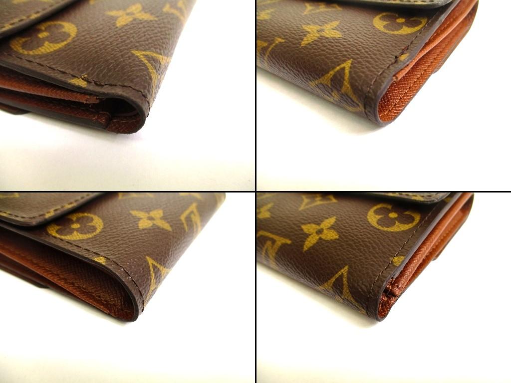 Authentic LOUIS VUITTON Monogram Brown Leather Bifold Wallet Compact Wallet #b124 Open box