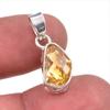 Natural Citrine Gemstone Handmade 925 Solid Sterling Silver Gift Pendant 1" D4r32