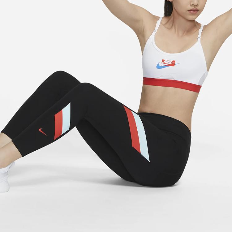 Nike Спортивный бюстгальтер Dri-FIT Indy Color Block с низкой интенсивностью поддержки, женское нижнее белье, белое DB9989-100