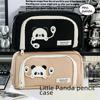 Maillard Panda Black Pencil Case with Large Capacity for High School Girls