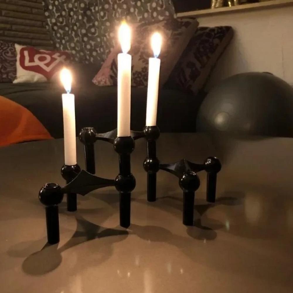 Metal Molecular Structure Candle Holder Nordic Triangle Candlestick Home Decore Candelabra  Gift