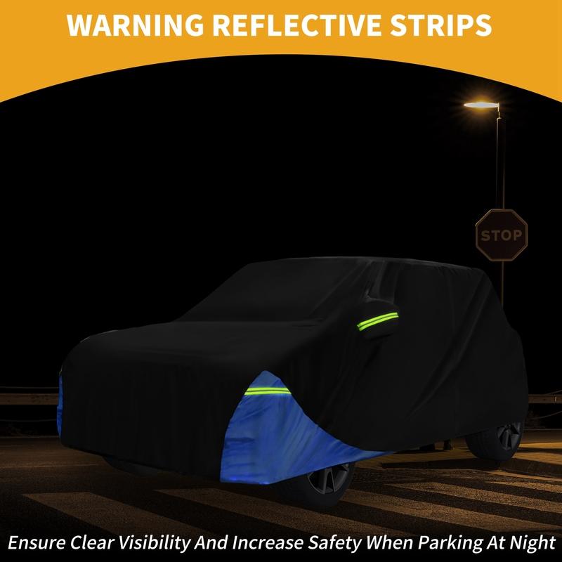 Motoforti Waterproof Car Cover Car Outdoor Full Car Cover for Mini Cooper 2DR 2002- 210DBlack Blue with Door Zipper