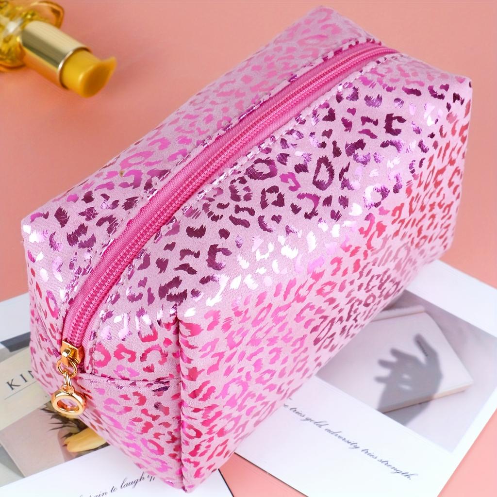 1 шт. блестящая косметичка с леопардовым принтом, дорожная косметичка, блестящий пенал для студента, подарочная косметичка, дорожная сумка для хранения, рождественский подарок
