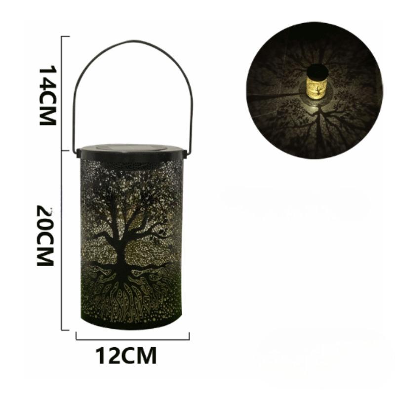 Подвесной солнечный фонарь, уличные водонепроницаемые винтажные металлические светодиодные декоративные светильники для больших деревьев, газонные фонари для сада и двора
