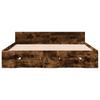 Bed Frame with Drawers Smoked Oak 120x200 cm Engineered Wood