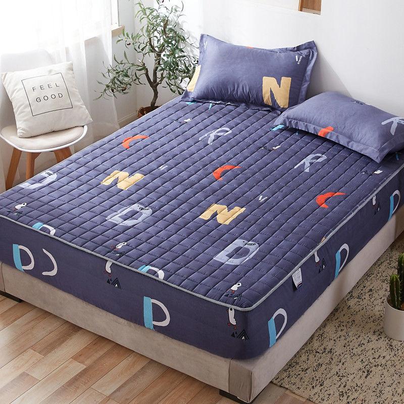 17 цветов стеганый наматрасник с принтом Нескользящая простыня Queen King наматрасник пылезащитный чехол