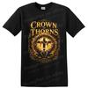 Jesus Crown of Thorns Cross Christian Faith Religious Graphic T Shirt Gold Tee