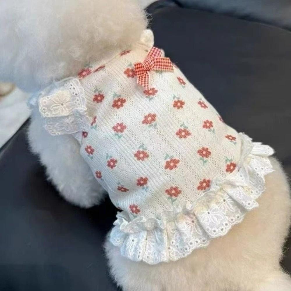 Short Style Puppy Vests Lace Trim Princess Dress New Cat Camisole Summer Wear