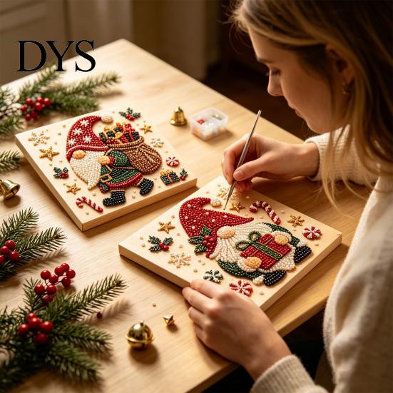 Художественное хобби Набор для DIY Рождественская жемчужная живопись, Ручная поделка Декоративное искусство для уникального праздничного украшения стола Домашний декор, Забавное