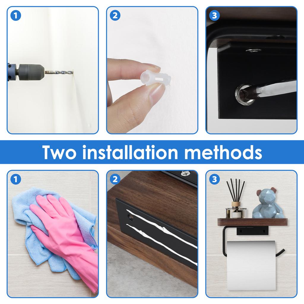 Self Adhesive Toilet Paper Holder Stainless Steel Wall Mounted Tissue Roll Hanger Towel Rack Dispenser for Bathroom Kitchen