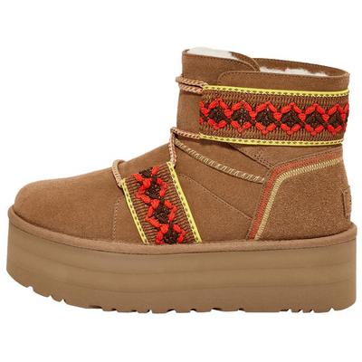 Классические мини II плетеные кроссовки на платформе - Каштановые женские кроссовки Коричневые 1138492-CHE