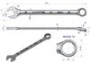 Extra long open-end wrench 36mm length 510mm standard ASME B107.9M Waryński