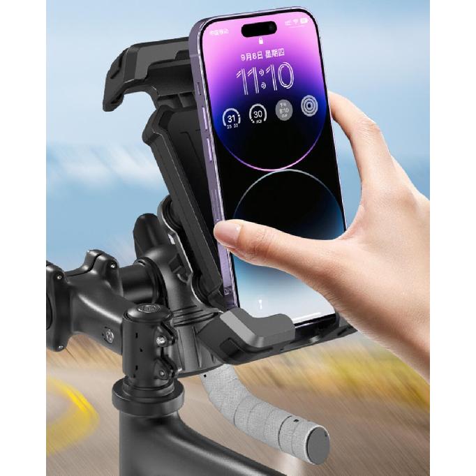 Shockproof Bike Phone Holder Quick Install Motorcycle Bicycle Phone Mount with Vibration Dampener For 4.7-7" Phones 6