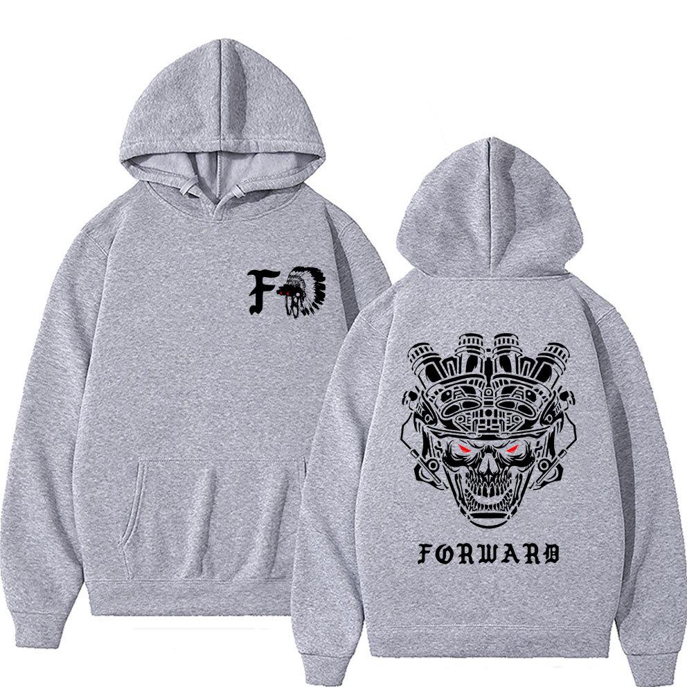 Forward Observations Group Skull Double Sided Print Hoodie Men's Women's Sweatshirt Fleece Oversized Couples Streetwear