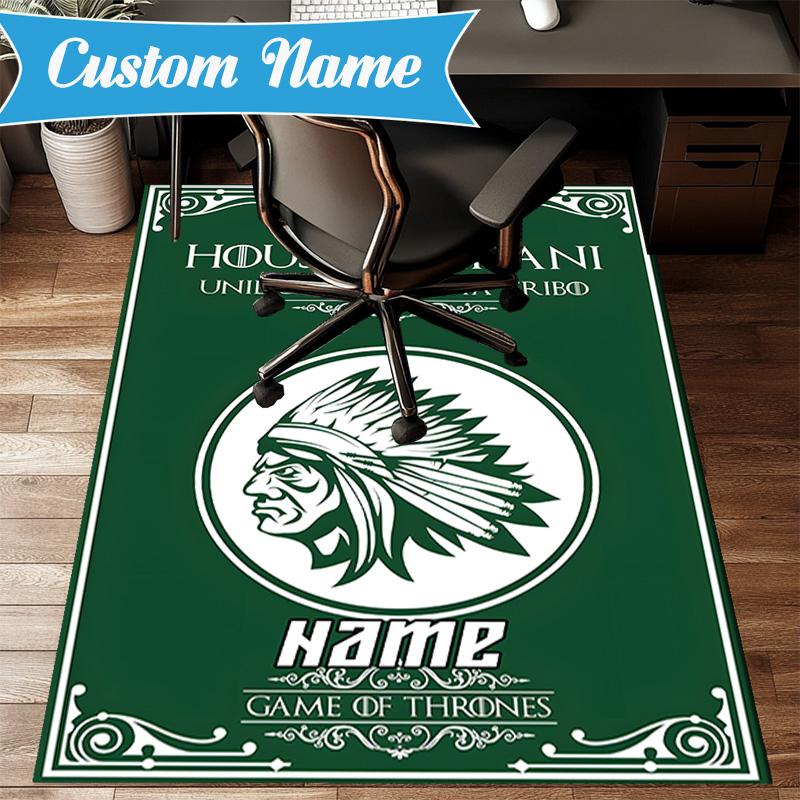 Custom Name Guarani Crest Design Rug Game Carpet, Floor Mat for Bedroom Living Room Entryway Rug, Home Decor Idea Gift for Christmas birthday