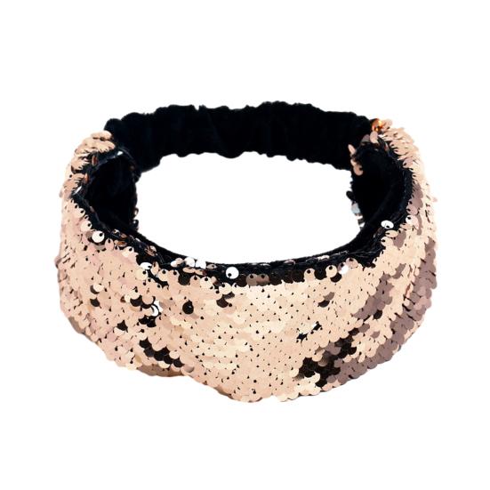 Женская повязка на голову Двусторонняя повязка с блестящими пайетками Эластичная фиксация волос Декоративное украшение Аксессуары для волос