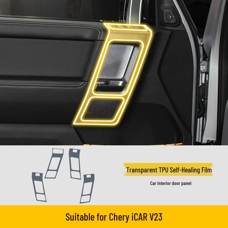 Пленка на селектор переключения передач Chery iCAR V23: Защитное стекло для центральной консоли и экрана навигации