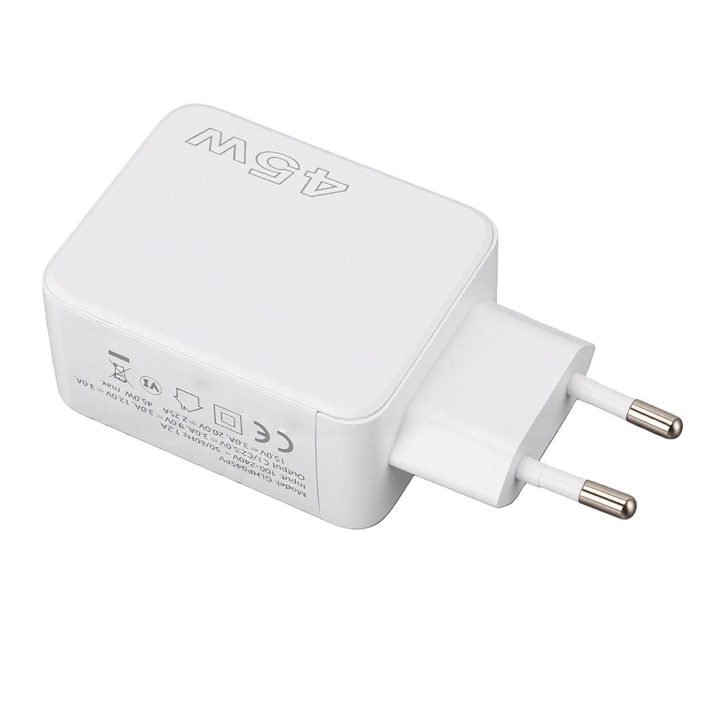 Быстрое зарядное устройство PD45W с выдвижным кабелем, защита от перегрузки по току и перенапряжения, двойной порт Type-C для телефонов