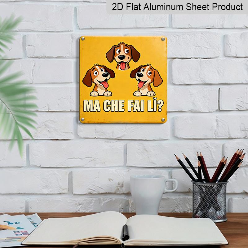 2D Flat, 1pc, Outdoor Wall Art, Ma Che Fai Li Sign, Funny Dog Wall Art, Farmhouse or Kitchen Decoration, Rustic Vintage Style, Gift for Animal Lovers