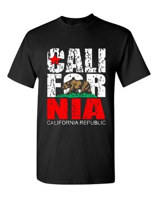 Винтажная футболка унисекс California Republic, сувенирные футболки с флагом медведя штата Калифорния