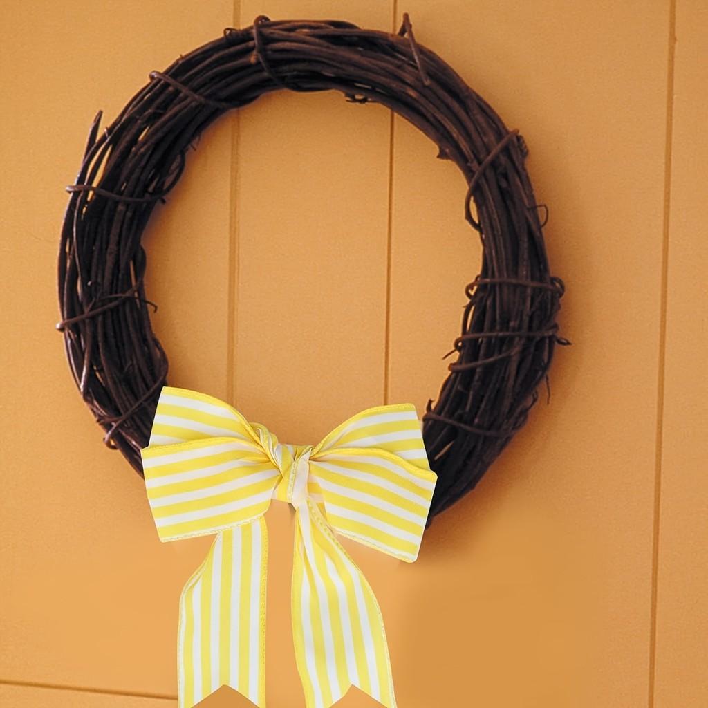Charming Bee Festival Yellow Gingham Dot And Stripe Burlap Ribbon For Event Decoration And Gift Wrapping