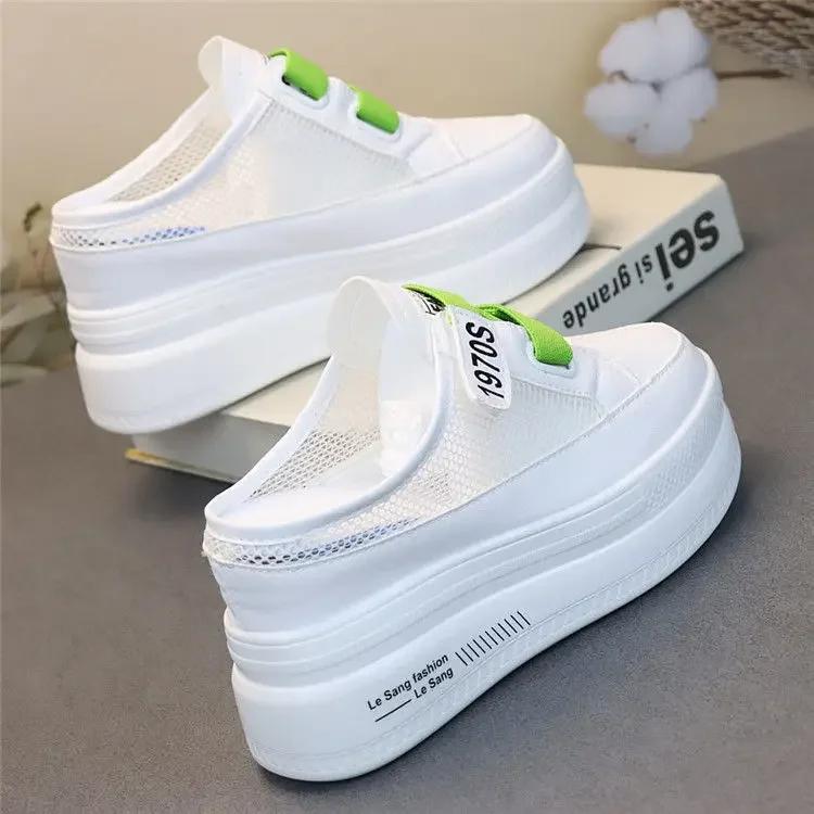 Модные современные тапочки женские супервысокие каблуки ленивый человек полушлепки увеличение тонкий 10 см носить женские тапочки женские роскошные сандалии