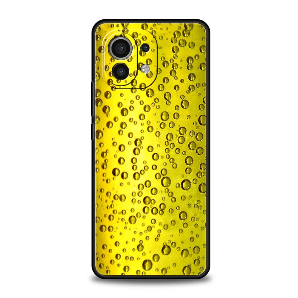 Alcohol Summer Bubble Phone Case For Xiaomi 13 12 11 Lite 12T 11T 10T 9T Mi Poco X5 M4 M3 X4 X3 Pro F5 F4 F3 GT 5G Black Cover
