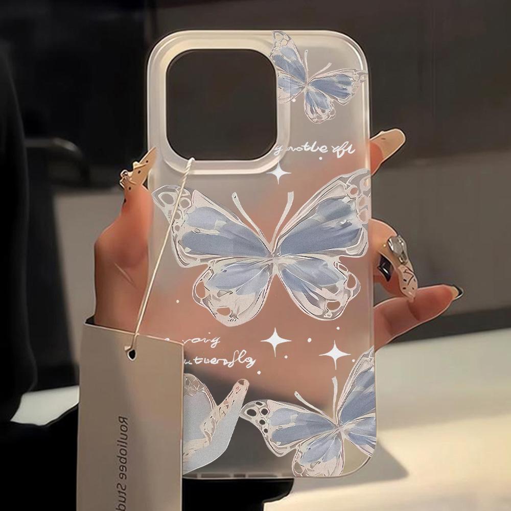 Gold Butterfly Soft TPU Case For iPhone 13 11 12 14 15 16 Pro Max Funda iPhone 12 13 Mini 16 Plus Translucent Clear Phone Cover