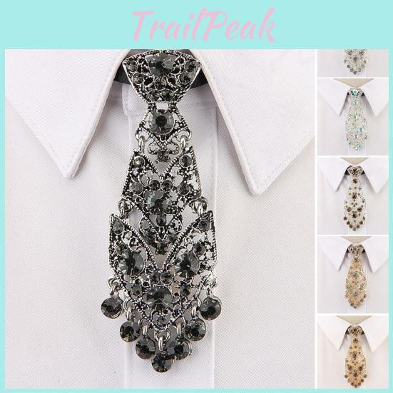Neckties Luxury Diamond Inlaid Metal Fine Workmanship Corsage Weddings Parties Accessories