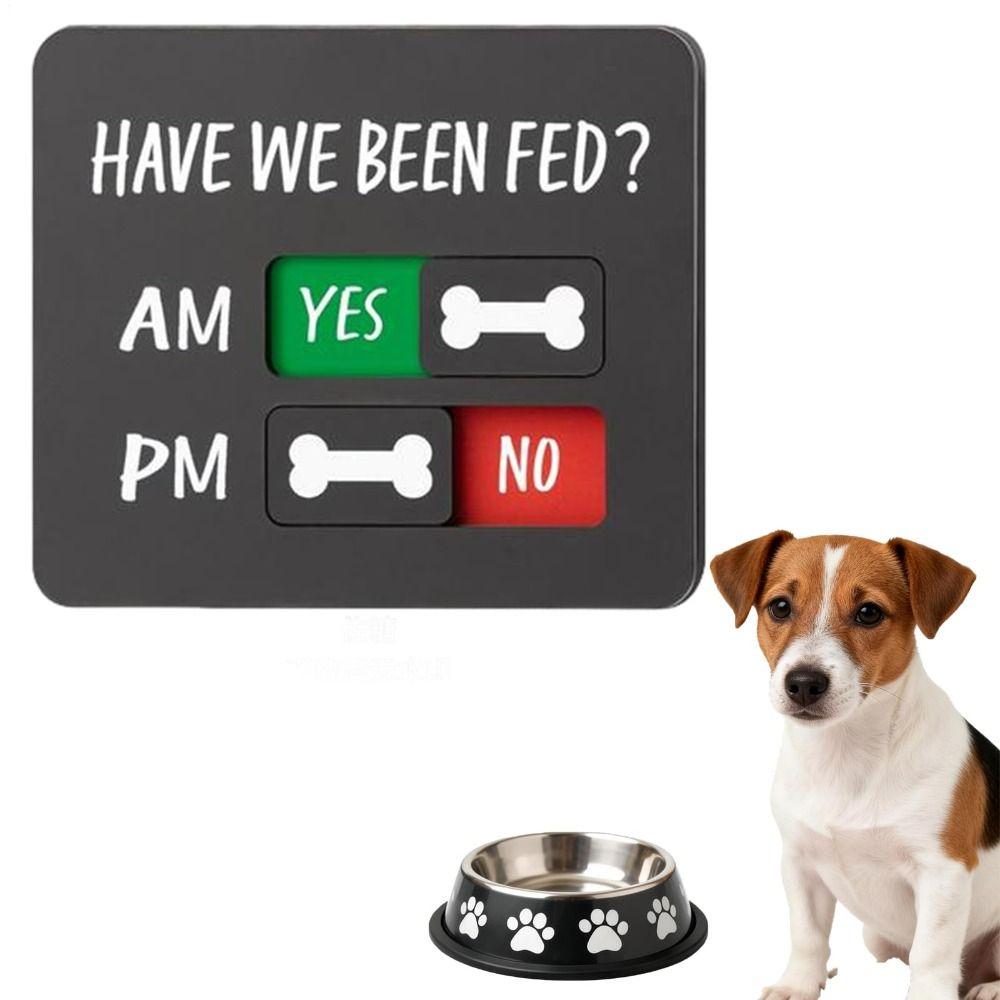 Магнит в комплекте Знак-напоминание о кормлении питомца Вариант Да Нет Акриловый материал Ползунок-трекер корма для питомцев Индикатор AM PM