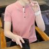 Summer New Pure Cotton Business Men's Short-sleeved T-shirt Printed Casual Youth Lapel Men's Polo Shirt for Men