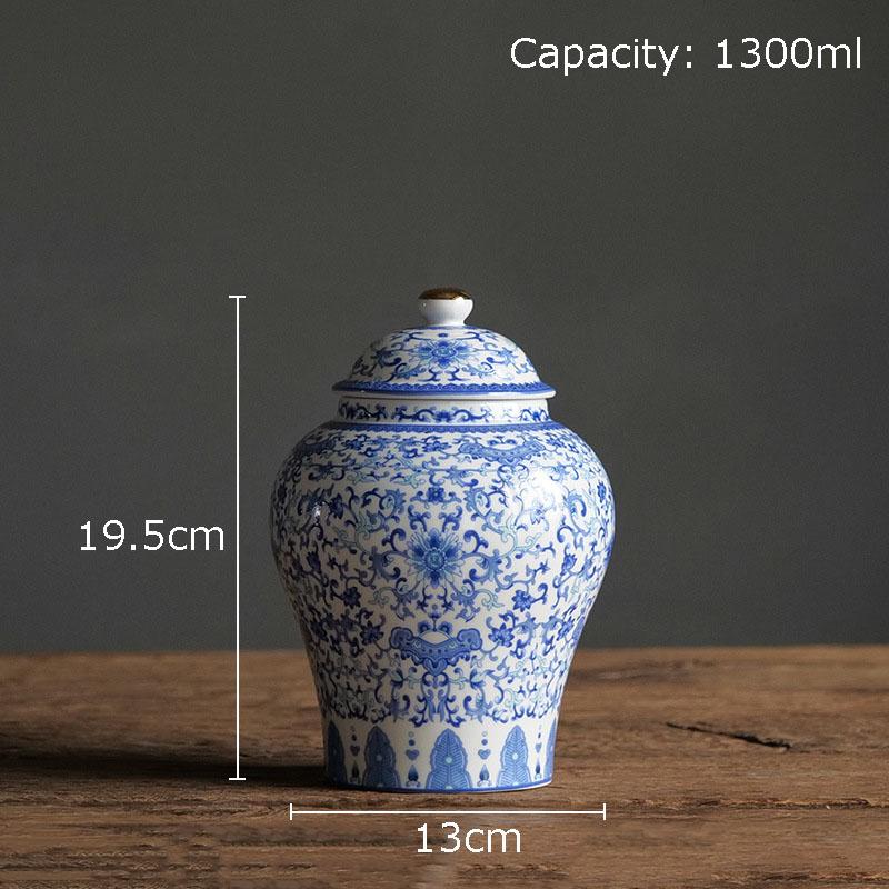 Сине-белая фарфоровая банка для хранения, банка для имбиря, чайница, позолоченная керамическая шкатулка для украшений, настольное украшение, косметическая емкость