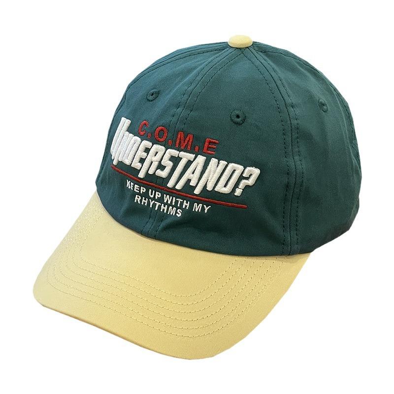 Кепка бейсболка полумягкая контрастного цвета весна-лето высокое качество корейская версия вышивка букв цветная блокировка кепка мужская