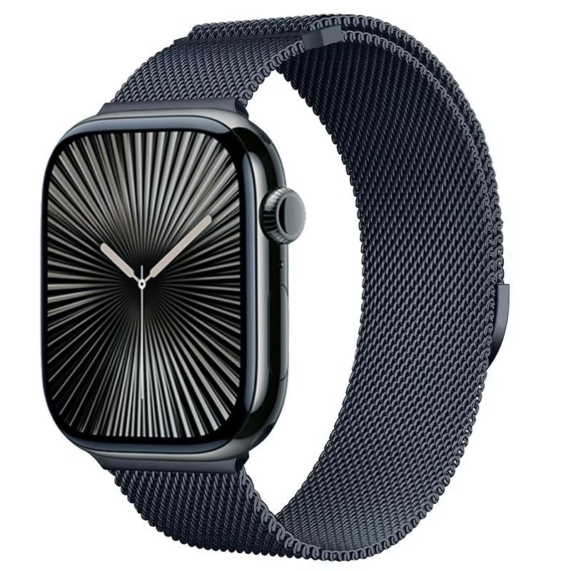 Ремешок для Apple watch Band 10 46MM 44mm 45mm 41mm 49mm 42mm 40mm 45mm браслет Milanese Loop для iwatch series 9 7 8 4 5 6 SE Ultra2