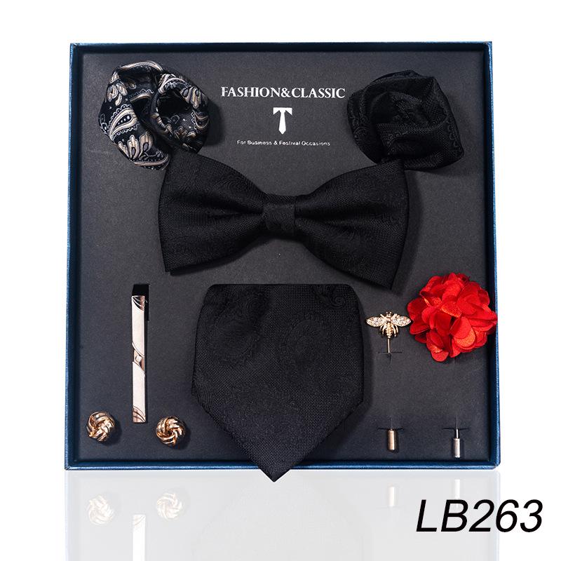 Роскошный подарочный набор галстука, нагрудного платка и бутоньерки для жениха на свадьбу