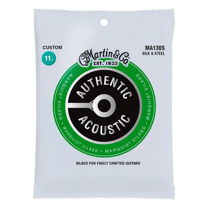 Martin MA130S - Jeu De Cordes Guitare Acoustique - Authentic Silk&Steel Phosphore Bronze - Custom 11,5 - 47.0
