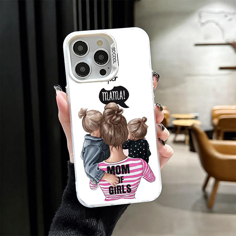 Ударопрочный чехол для телефона 'Мама и дочка' для iPhone 17 Air 16 16E 15 Pro Max 14 Plus 13 Mini 12 Задняя крышка Защита от падения Fundas