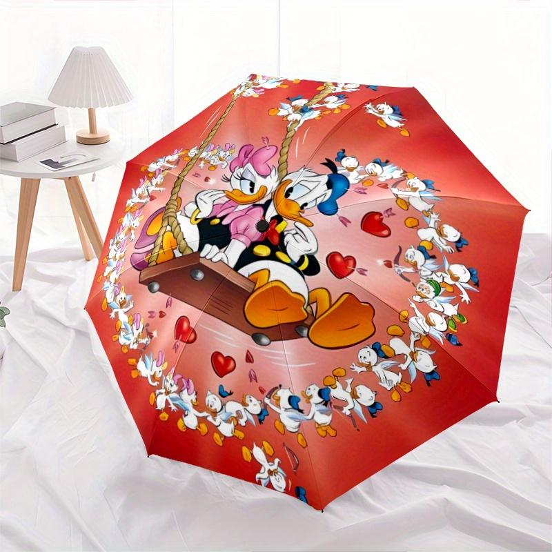 Donald Duck & Daisy Duck Romantic Swing Automatic Opening and Closing Umbrella - Suitable for Various Occasions, Outdoor Activities, Lightwe