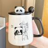 Mug with lid spoon 2025 new female panda cup souvenir ceramic water cup coffee cup